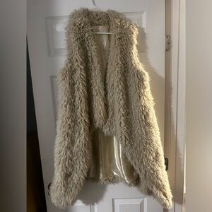 Faux Fur Vest in Cream